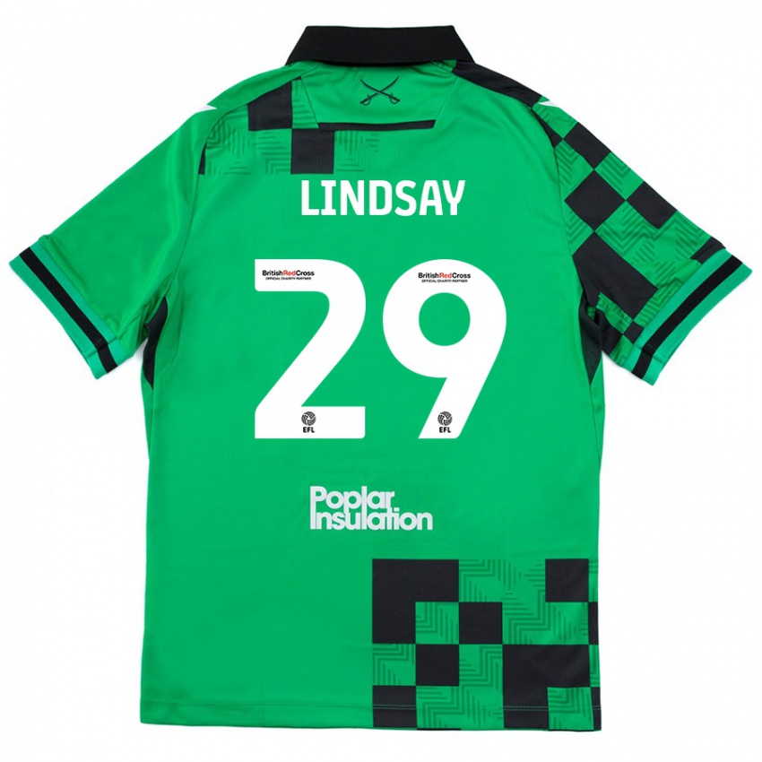 Lapset Jamie Lindsay #29 Vihreä Musta Vieraspaita 2024/25 Lyhythihainen Paita T-Paita