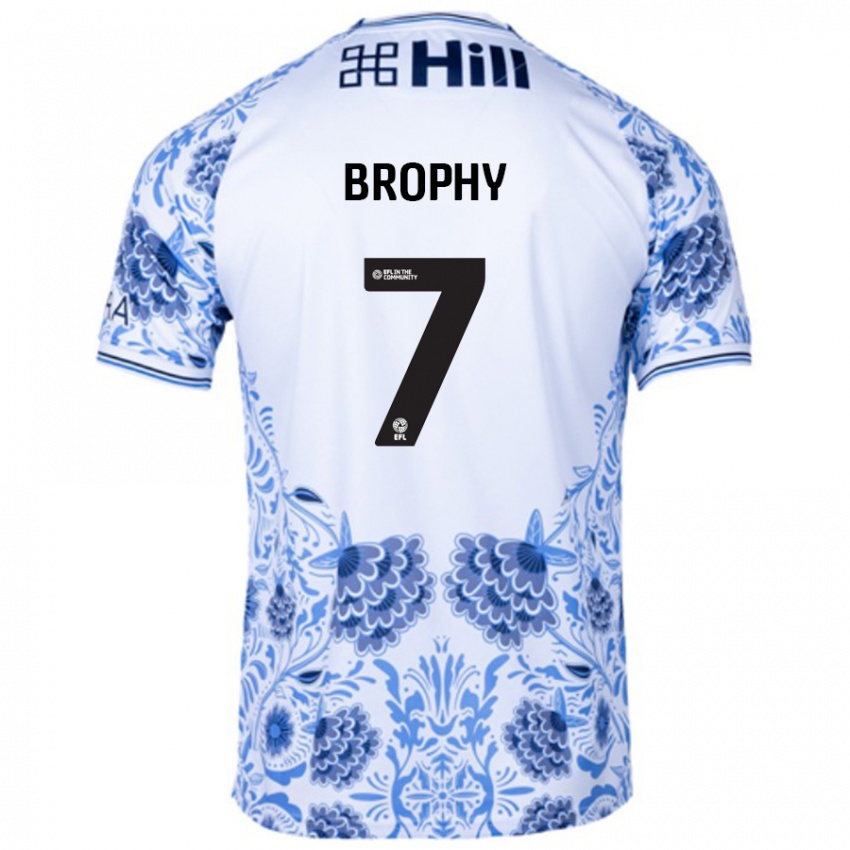 Lapset James Brophy #7 Valkoinen Sininen Vieraspaita 2024/25 Lyhythihainen Paita T-Paita