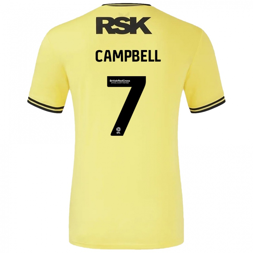 Lapset Tyreece Campbell #7 Keltainen Musta Vieraspaita 2024/25 Lyhythihainen Paita T-Paita