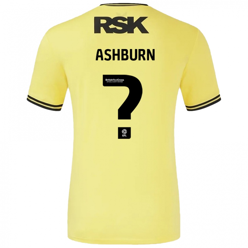 Lapset Luke Ashburn #0 Keltainen Musta Vieraspaita 2024/25 Lyhythihainen Paita T-Paita