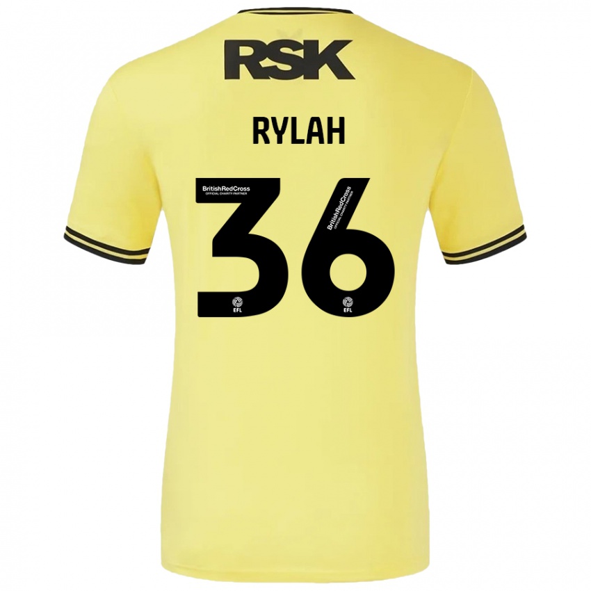 Lapset Henry Rylah #36 Keltainen Musta Vieraspaita 2024/25 Lyhythihainen Paita T-Paita