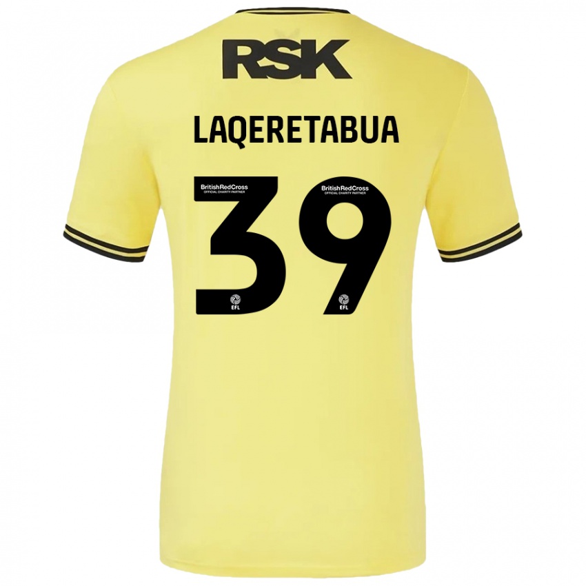 Lapset Josh Laqeretabua #39 Keltainen Musta Vieraspaita 2024/25 Lyhythihainen Paita T-Paita