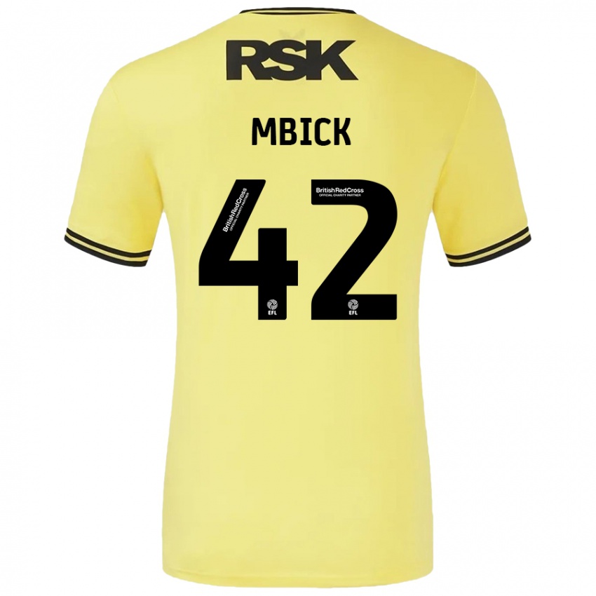 Lapset Micah Mbick #42 Keltainen Musta Vieraspaita 2024/25 Lyhythihainen Paita T-Paita