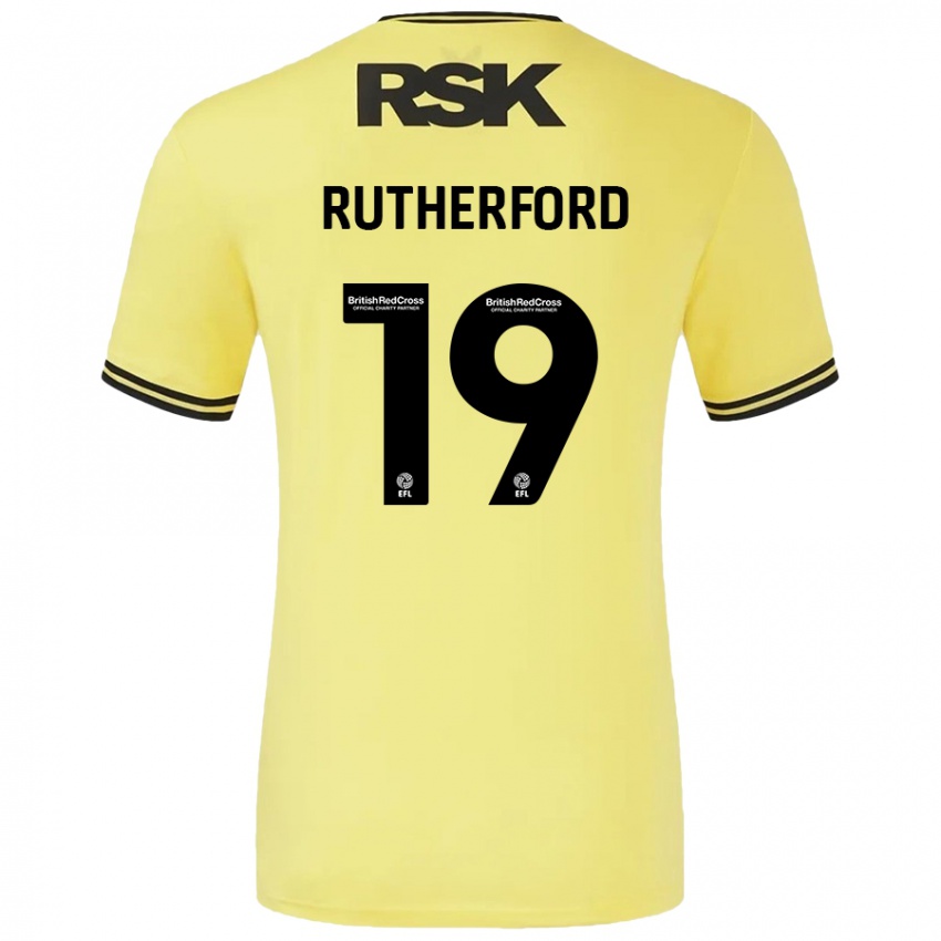 Lapset Ella Rutherford #19 Keltainen Musta Vieraspaita 2024/25 Lyhythihainen Paita T-Paita