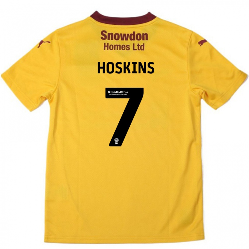 Lapset Sam Hoskins #7 Oranssi Burgundy Vieraspaita 2024/25 Lyhythihainen Paita T-Paita