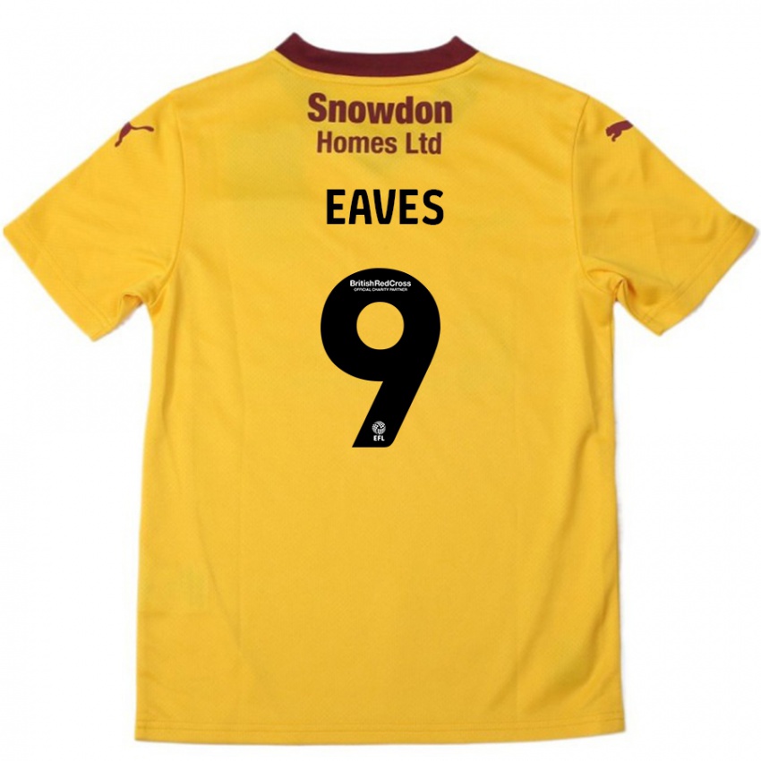 Lapset Tom Eaves #9 Oranssi Burgundy Vieraspaita 2024/25 Lyhythihainen Paita T-Paita