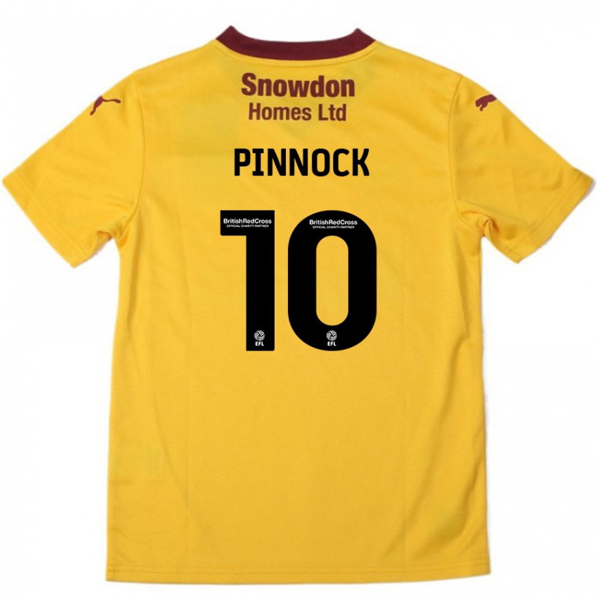 Lapset Mitch Pinnock #10 Oranssi Burgundy Vieraspaita 2024/25 Lyhythihainen Paita T-Paita