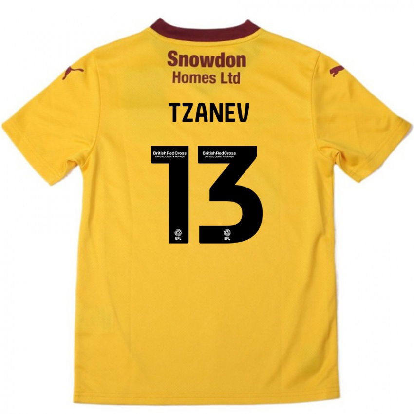 Lapset Nik Tzanev #13 Oranssi Burgundy Vieraspaita 2024/25 Lyhythihainen Paita T-Paita