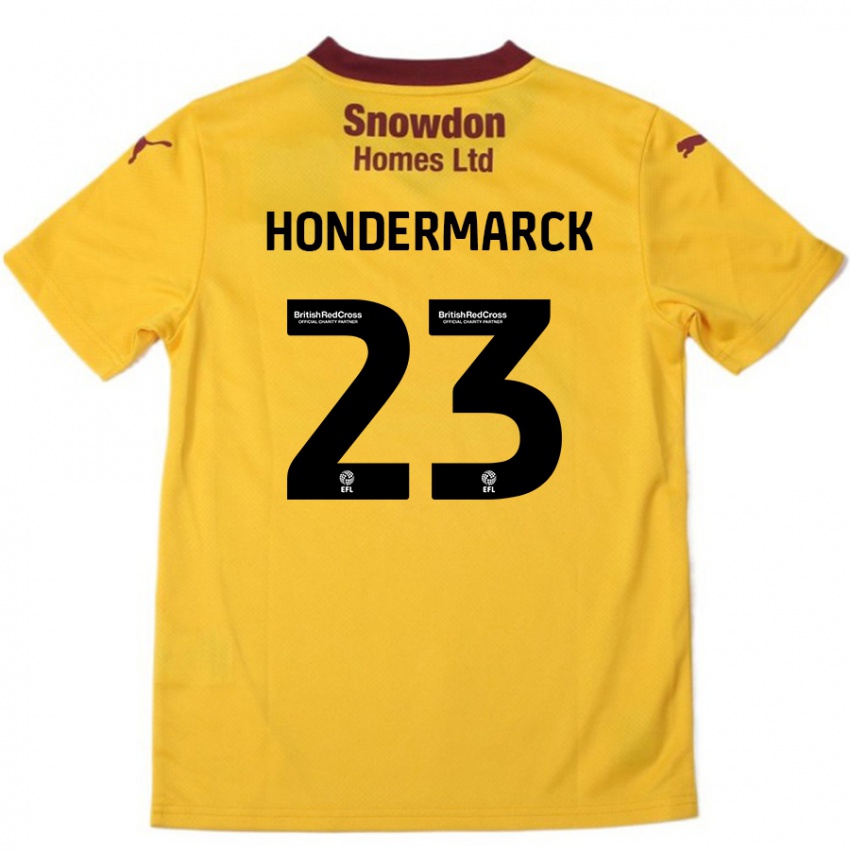 Lapset William Hondermarck #23 Oranssi Burgundy Vieraspaita 2024/25 Lyhythihainen Paita T-Paita