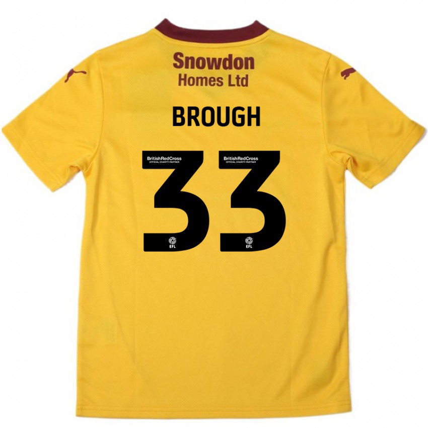 Lapset Patrick Brough #33 Oranssi Burgundy Vieraspaita 2024/25 Lyhythihainen Paita T-Paita