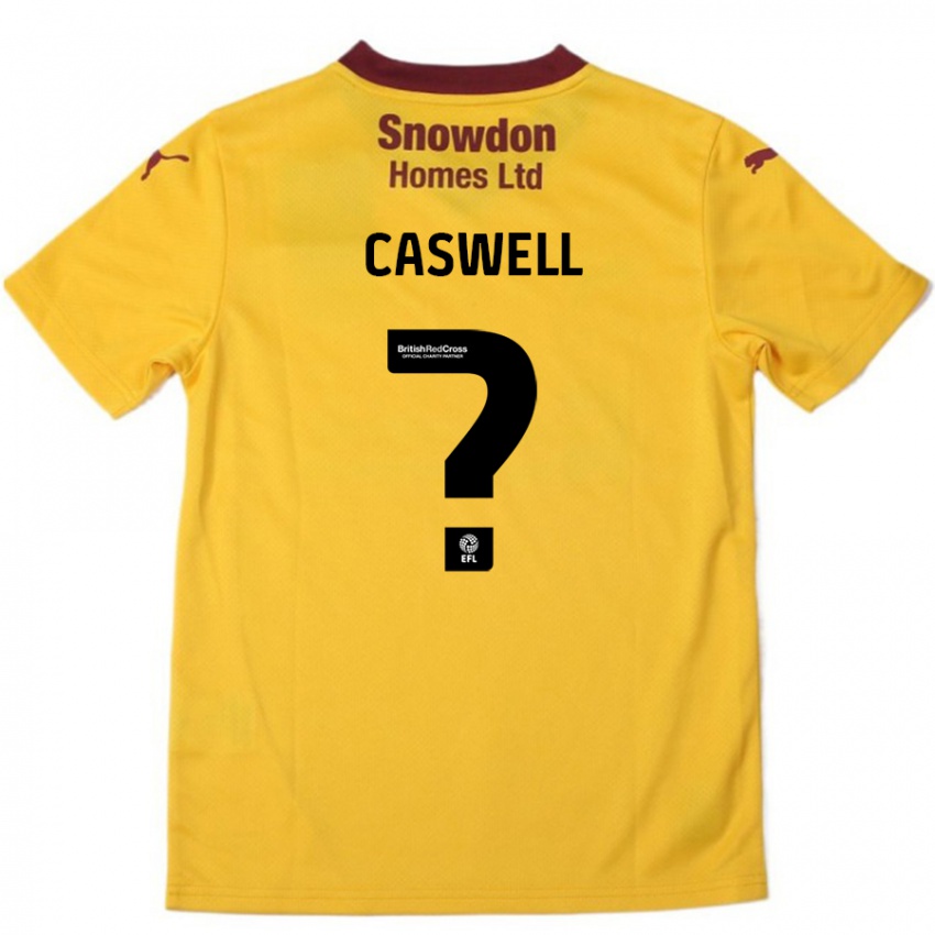 Lapset Jordan Caswell #0 Oranssi Burgundy Vieraspaita 2024/25 Lyhythihainen Paita T-Paita