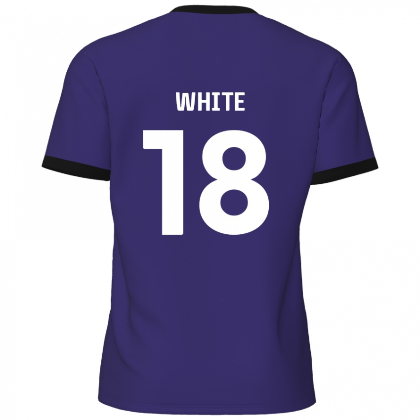 Lapset Harvey White #18 Violetti Vieraspaita 2024/25 Lyhythihainen Paita T-Paita