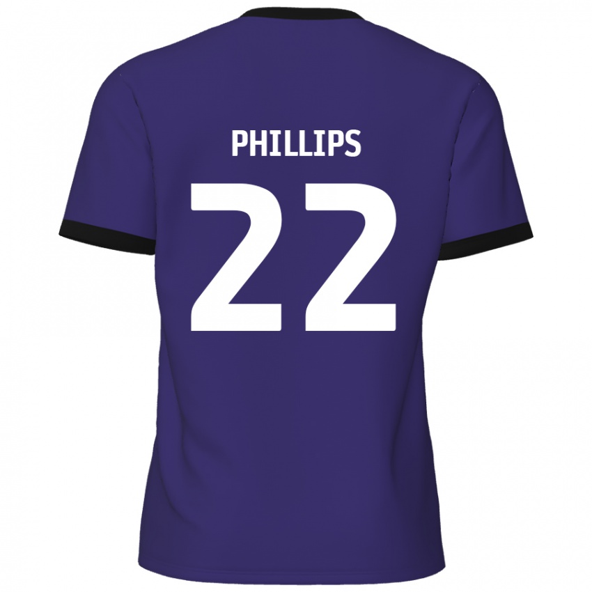 Lapset Daniel Phillips #22 Violetti Vieraspaita 2024/25 Lyhythihainen Paita T-Paita