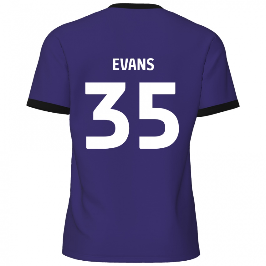 Lapset Makise Evans #35 Violetti Vieraspaita 2024/25 Lyhythihainen Paita T-Paita