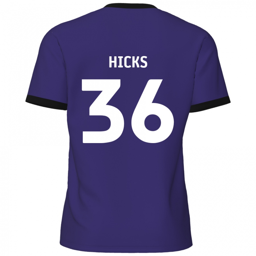 Lapset David Hicks #36 Violetti Vieraspaita 2024/25 Lyhythihainen Paita T-Paita