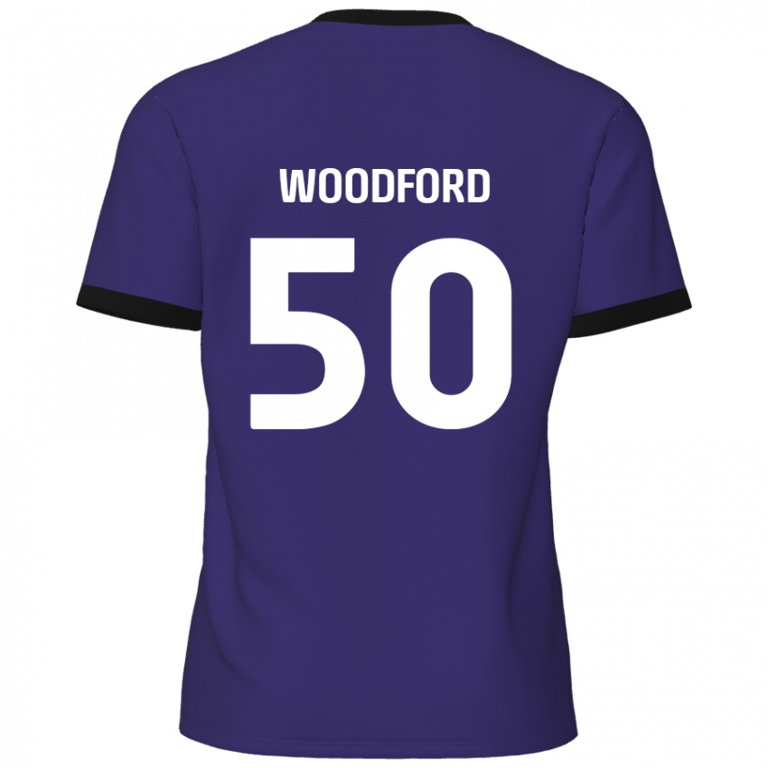 Lapset Max Woodford #50 Violetti Vieraspaita 2024/25 Lyhythihainen Paita T-Paita