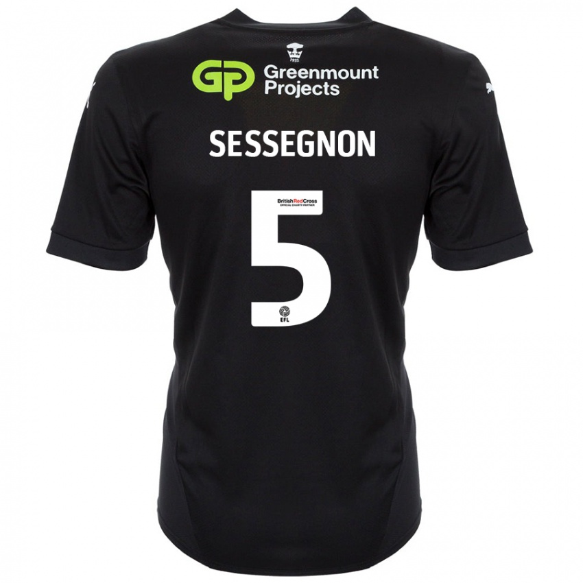 Lapset Steven Sessegnon #5 Musta Vieraspaita 2024/25 Lyhythihainen Paita T-Paita