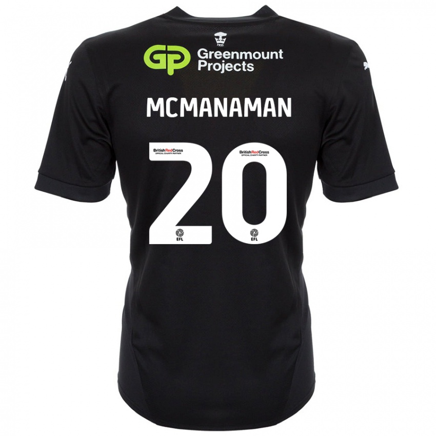 Lapset Callum Mcmanaman #20 Musta Vieraspaita 2024/25 Lyhythihainen Paita T-Paita