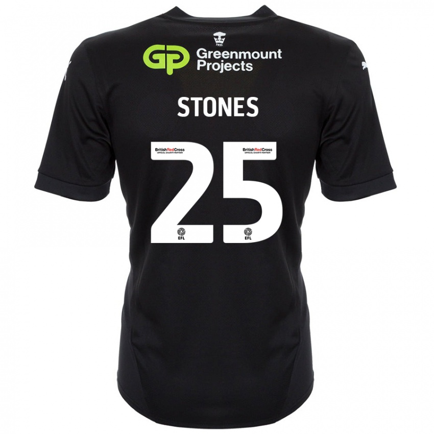 Lapset Josh Stones #25 Musta Vieraspaita 2024/25 Lyhythihainen Paita T-Paita