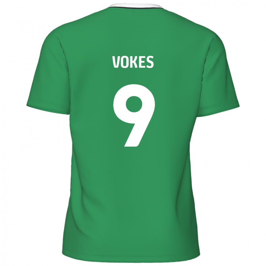 Lapset Sam Vokes #9 Vihreät Valkoiset Raidat Vieraspaita 2024/25 Lyhythihainen Paita T-Paita