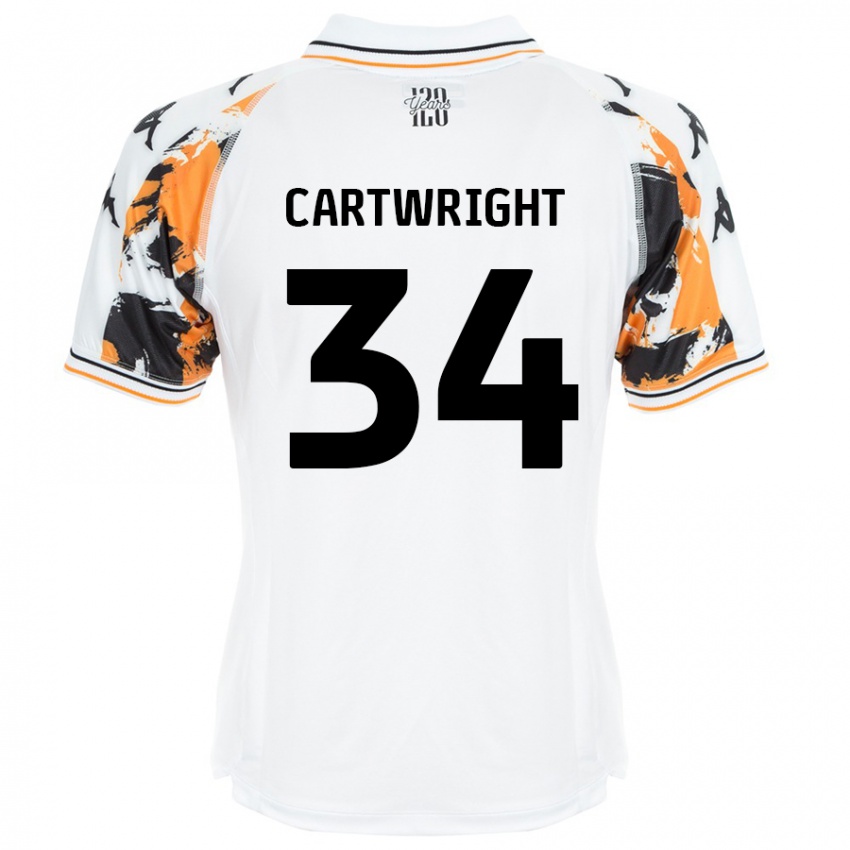 Lapset Harvey Cartwright #34 Valkoinen Vieraspaita 2024/25 Lyhythihainen Paita T-Paita