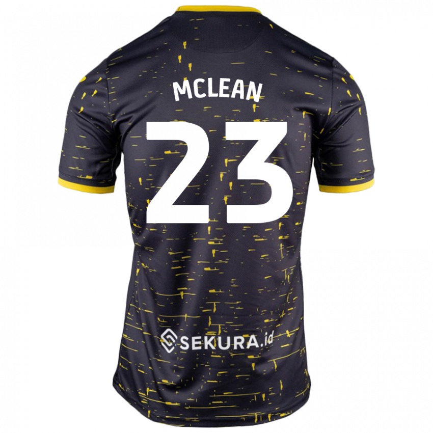 Lapset Kenny Mclean #23 Musta Keltainen Vieraspaita 2024/25 Lyhythihainen Paita T-Paita