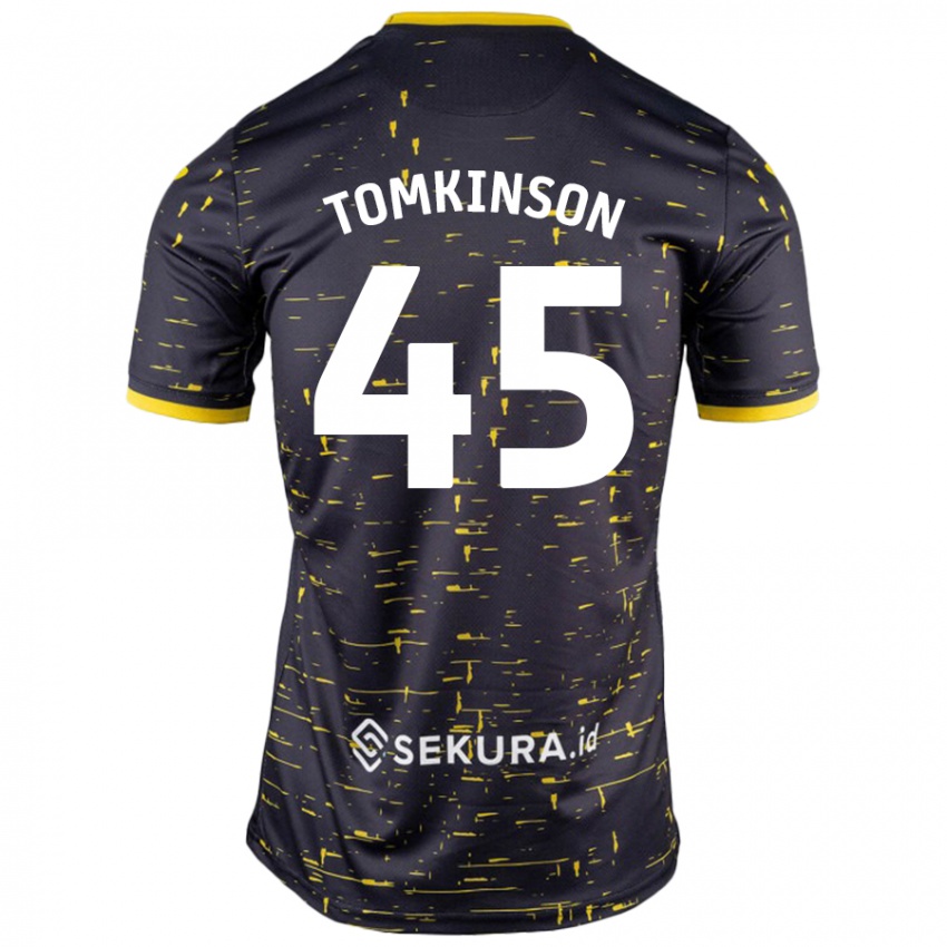 Lapset Jonathan Tomkinson #45 Musta Keltainen Vieraspaita 2024/25 Lyhythihainen Paita T-Paita