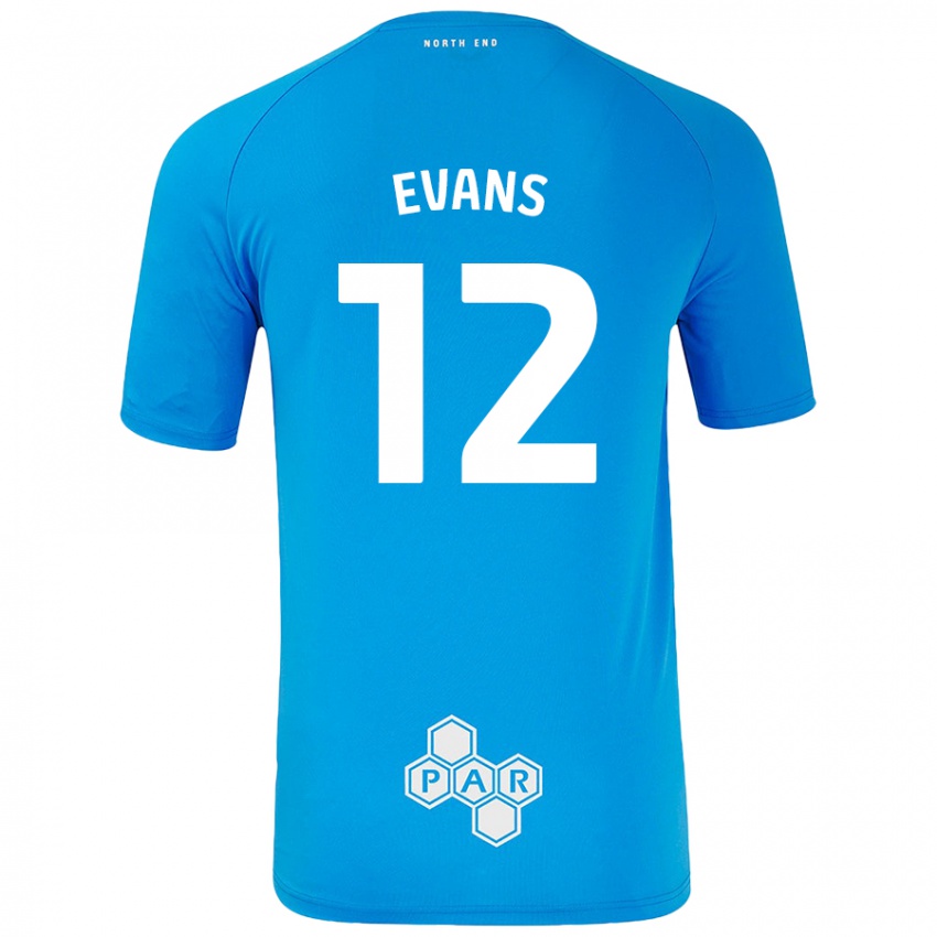 Lapset Ched Evans #12 Taivaansininen Vieraspaita 2024/25 Lyhythihainen Paita T-Paita