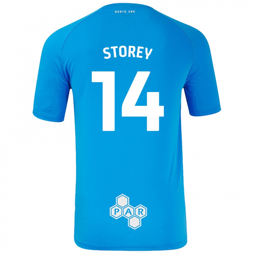 Lapset Jordan Storey #14 Taivaansininen Vieraspaita 2024/25 Lyhythihainen Paita T-Paita