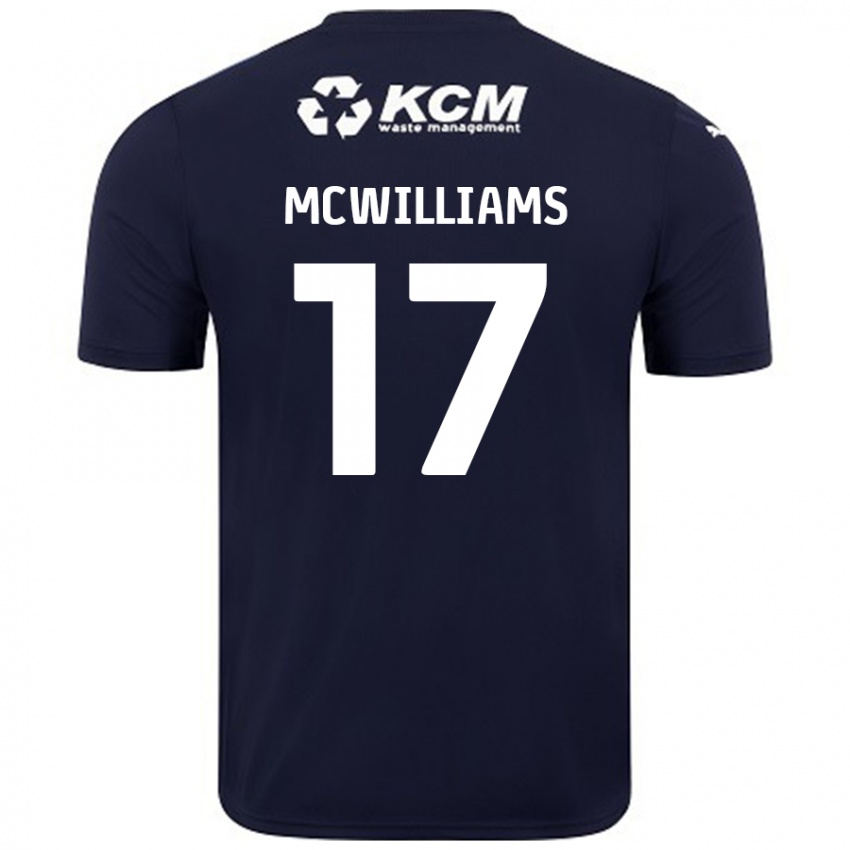 Lapset Shaun Mcwilliams #17 Tummansininen Vieraspaita 2024/25 Lyhythihainen Paita T-Paita