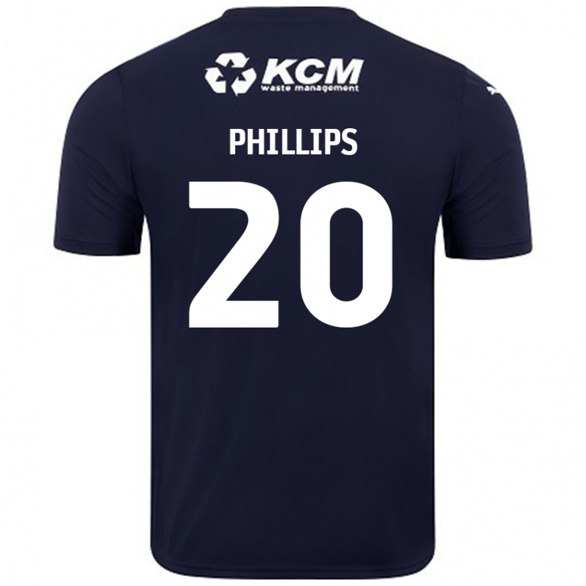 Lapset Dillon Phillips #20 Tummansininen Vieraspaita 2024/25 Lyhythihainen Paita T-Paita