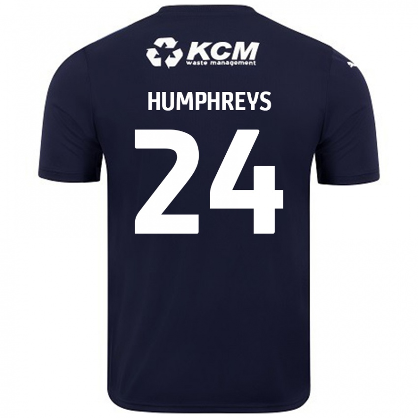 Lapset Cameron Humphreys #24 Tummansininen Vieraspaita 2024/25 Lyhythihainen Paita T-Paita