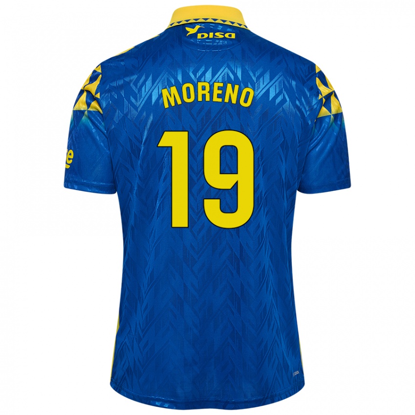 Lapset Fernando Moreno #19 Sininen Keltainen Vieraspaita 2024/25 Lyhythihainen Paita T-Paita