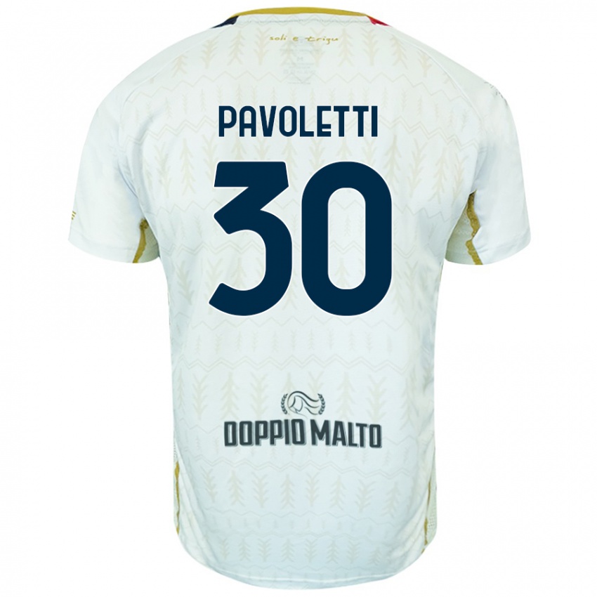 Lapset Leonardo Pavoletti #30 Valkoinen Vieraspaita 2024/25 Lyhythihainen Paita T-Paita