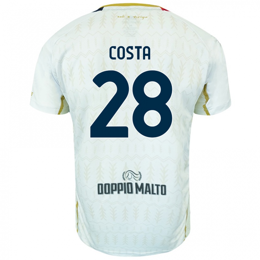 Lapset Luca Costa #28 Valkoinen Vieraspaita 2024/25 Lyhythihainen Paita T-Paita