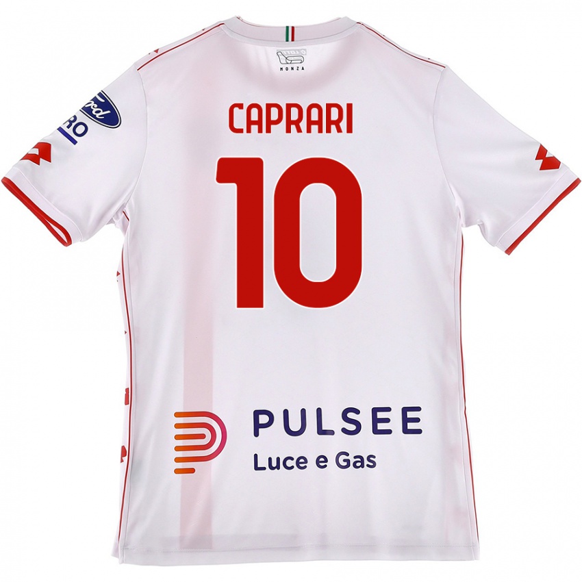 Lapset Gianluca Caprari #10 Valkoinen Punainen Vieraspaita 2024/25 Lyhythihainen Paita T-Paita