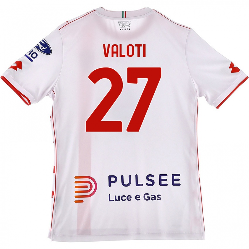 Lapset Mattia Valoti #27 Valkoinen Punainen Vieraspaita 2024/25 Lyhythihainen Paita T-Paita