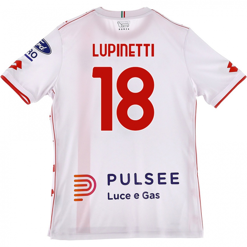 Lapset Tommaso Lupinetti #18 Valkoinen Punainen Vieraspaita 2024/25 Lyhythihainen Paita T-Paita