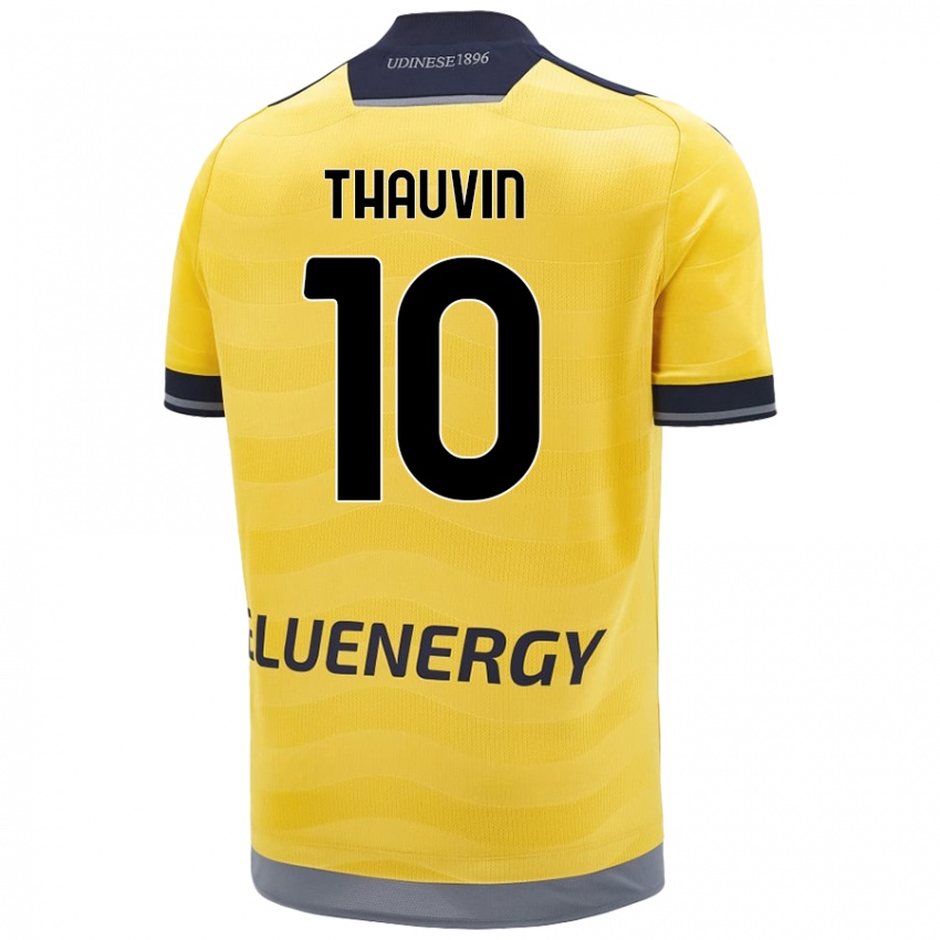 Lapset Florian Thauvin #10 Kultainen Vieraspaita 2024/25 Lyhythihainen Paita T-Paita