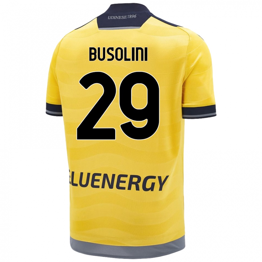 Lapset Alessandro Busolini #29 Kultainen Vieraspaita 2024/25 Lyhythihainen Paita T-Paita