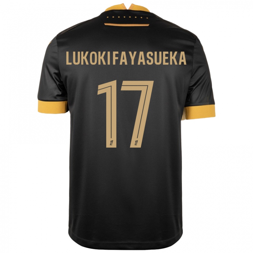 Lapset Kévin Lukoki Fayasueka #17 Musta Ruskea Vieraspaita 2024/25 Lyhythihainen Paita T-Paita