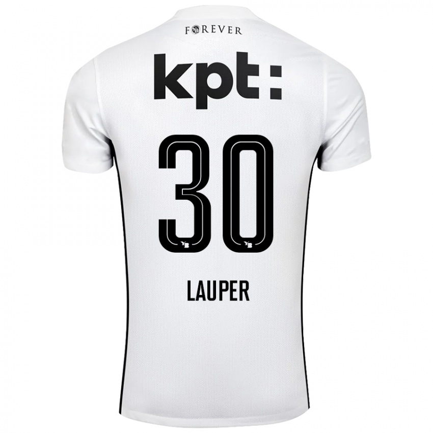 Lapset Sandro Lauper #30 Valkoinen Musta Vieraspaita 2024/25 Lyhythihainen Paita T-Paita