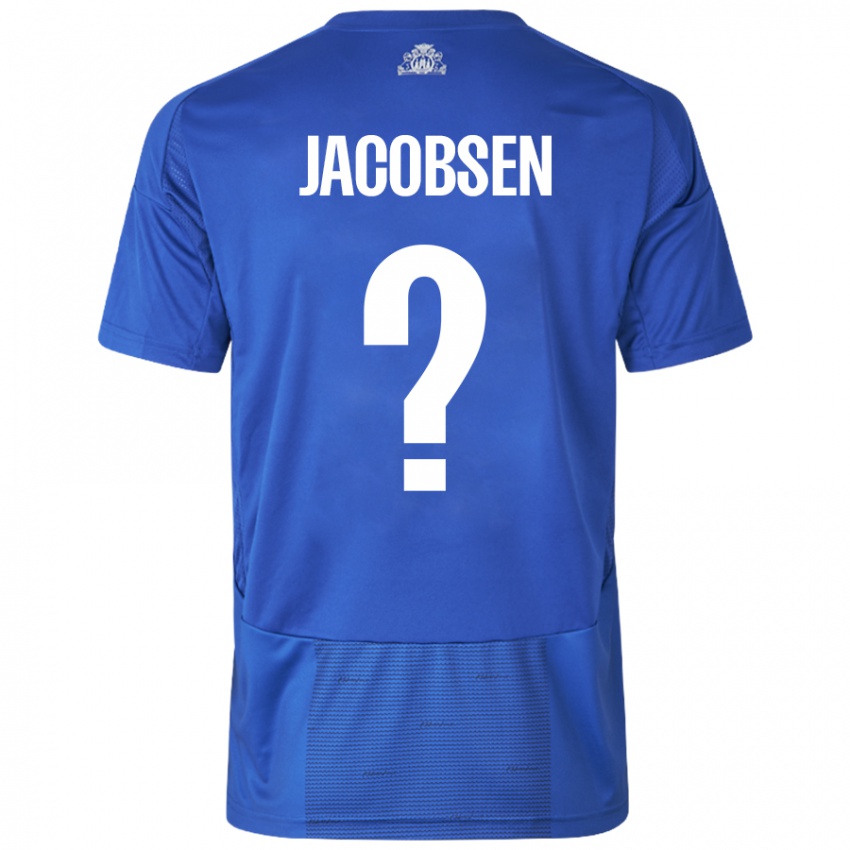 Lapset Holger Jacobsen #0 Valkoinen Sininen Vieraspaita 2024/25 Lyhythihainen Paita T-Paita