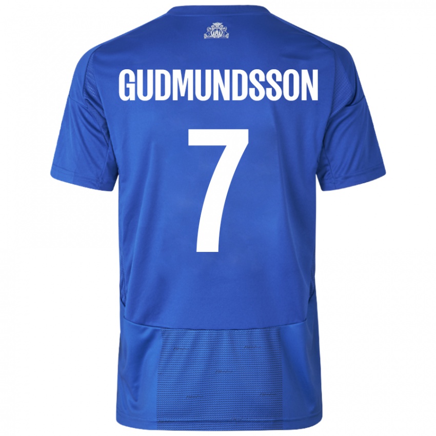 Lapset Galdur Gudmundsson #7 Valkoinen Sininen Vieraspaita 2024/25 Lyhythihainen Paita T-Paita