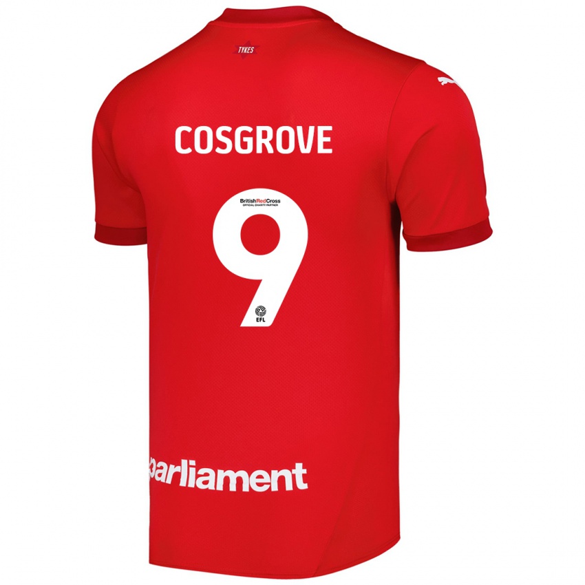 Miesten Sam Cosgrove #9 Punainen Kotipaita 2024/25 Lyhythihainen Paita T-Paita