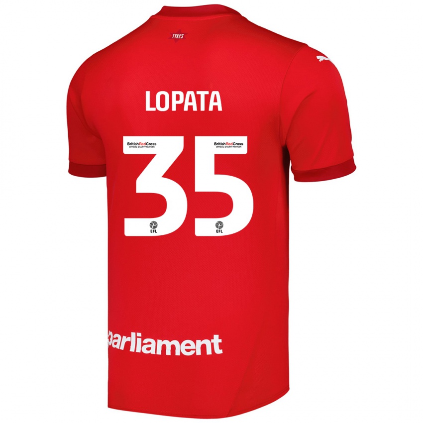 Miesten Kacper Lopata #35 Punainen Kotipaita 2024/25 Lyhythihainen Paita T-Paita