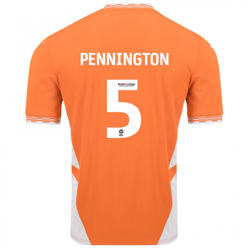 Miesten Matthew Pennington #5 Oranssi Valkoinen Kotipaita 2024/25 Lyhythihainen Paita T-Paita