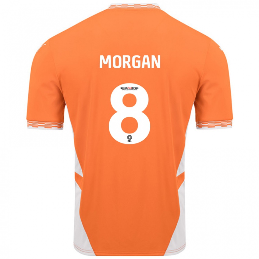 Miesten Albie Morgan #8 Oranssi Valkoinen Kotipaita 2024/25 Lyhythihainen Paita T-Paita