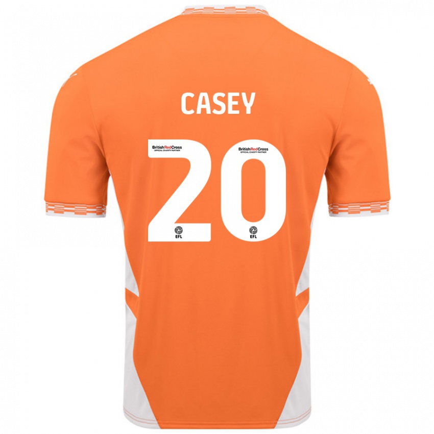 Miesten Oliver Casey #20 Oranssi Valkoinen Kotipaita 2024/25 Lyhythihainen Paita T-Paita