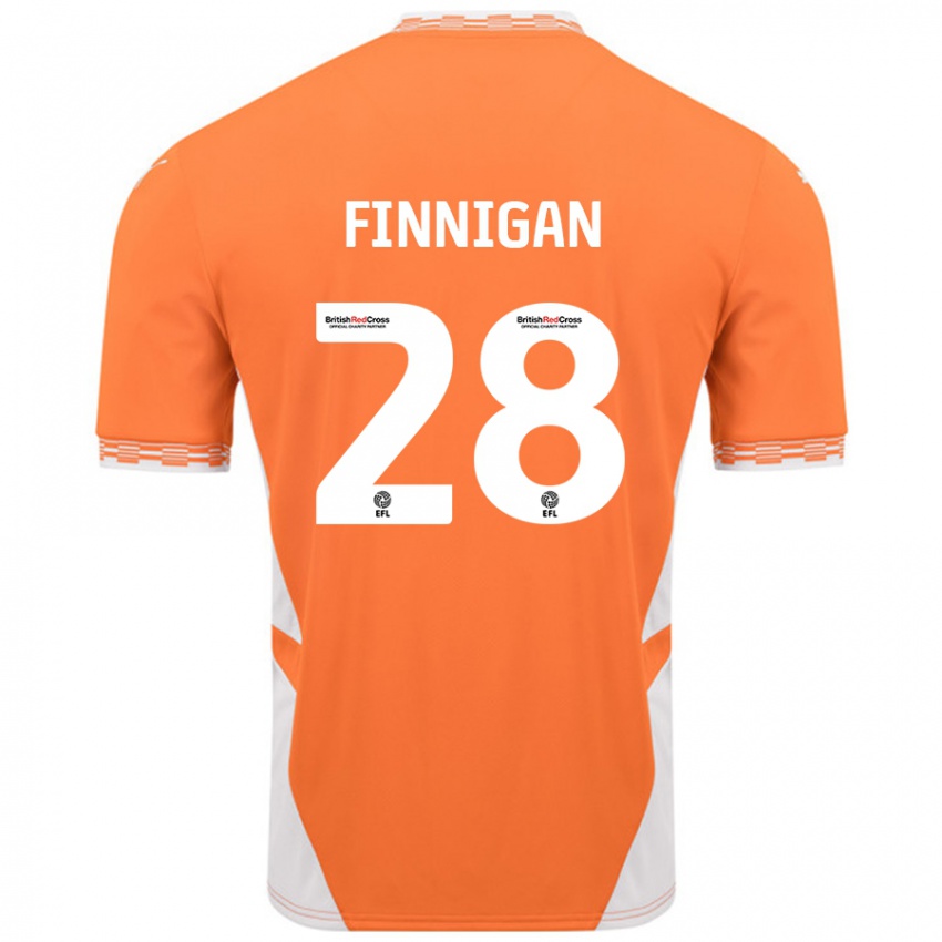 Miesten Ryan Finnigan #28 Oranssi Valkoinen Kotipaita 2024/25 Lyhythihainen Paita T-Paita